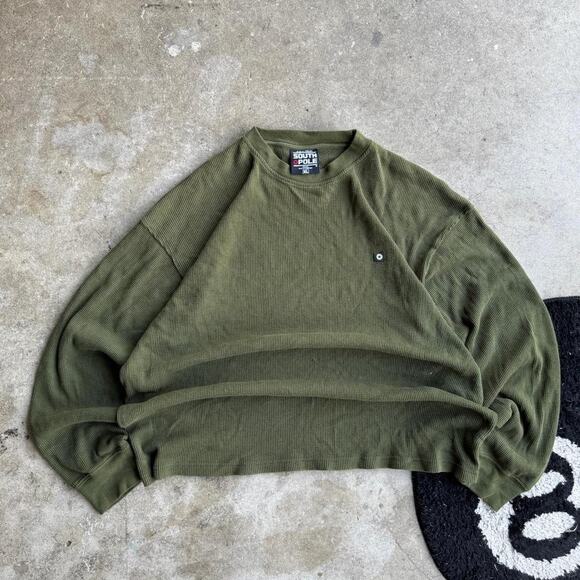 Y2K Vintage Southpole Green Thermal Longsleeve - Picture 1 of 6